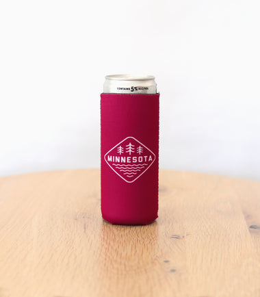 Slim MN Koozie [raspberry] - Northern Print Co.