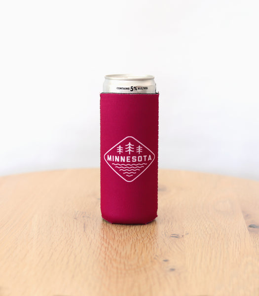 Slim MN Koozie [raspberry] - Northern Print Co.