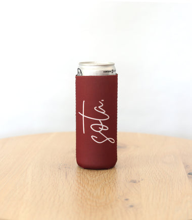 Slim Sota Koozie [dark cherry] - Northern Print Co.