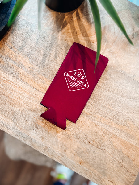 Slim MN Koozie [raspberry] - Northern Print Co.