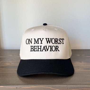 On My Worst Behavior Trucker Hat