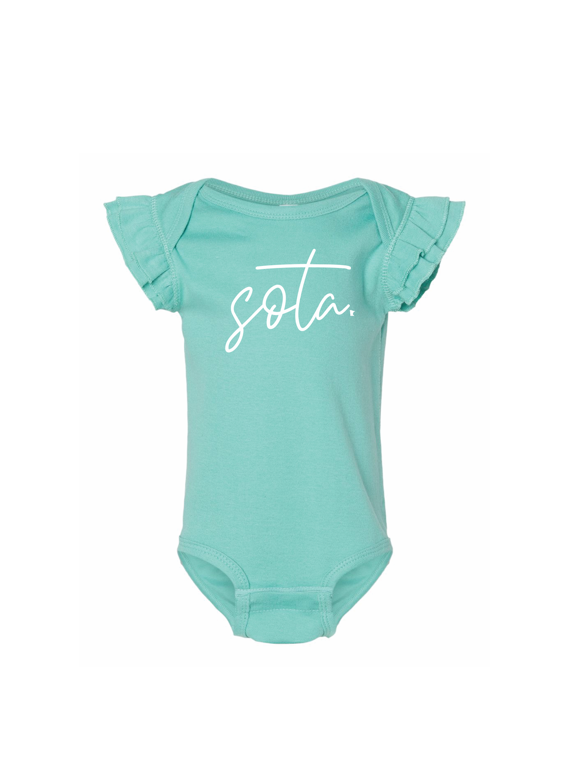 Ruffle Sota Onesie [sea salt] - Northern Print Co.