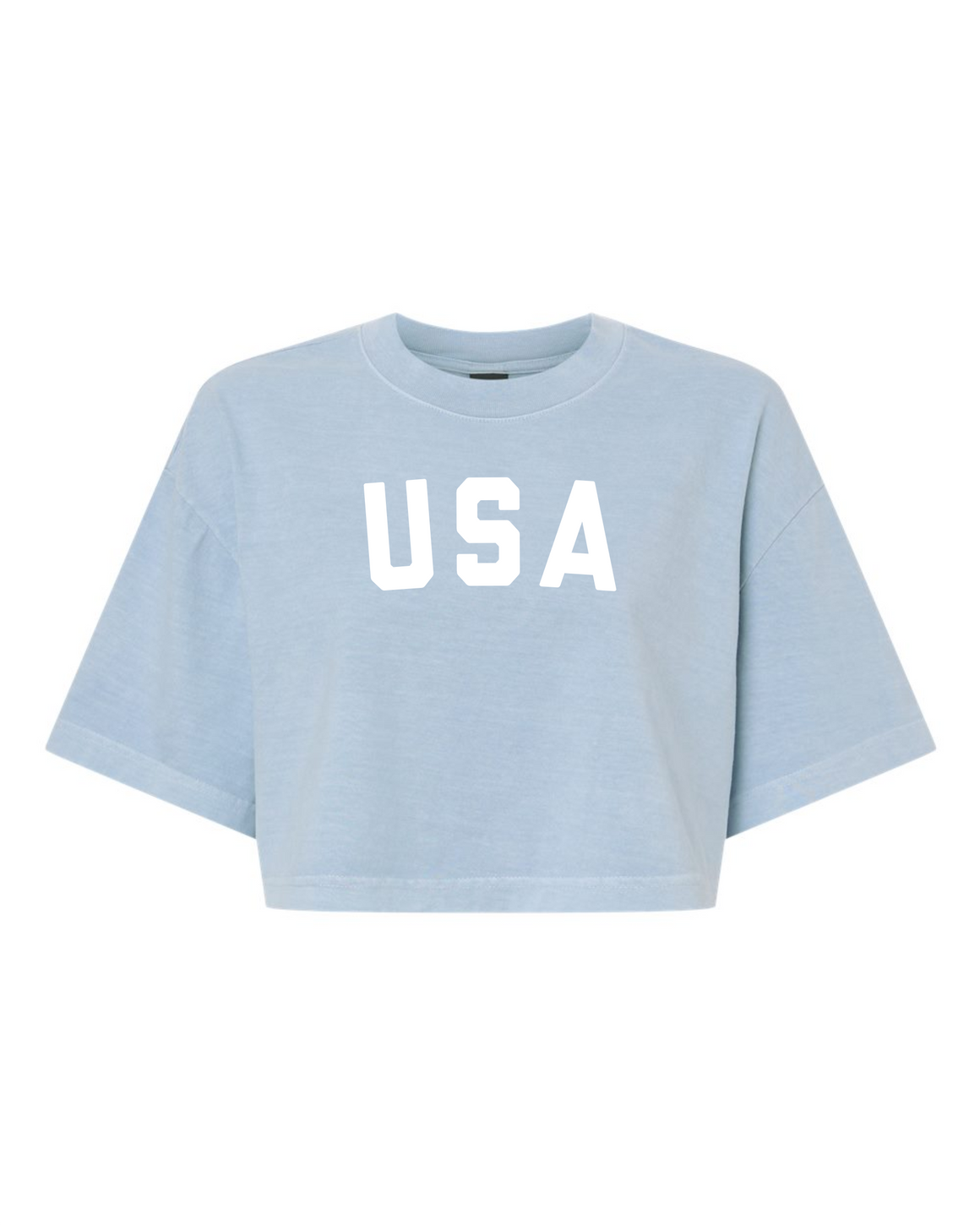 Women's USA Crop [washed blue]