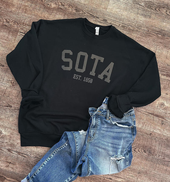 MN Midnight Crewneck [puff logo] - Northern Print Co.