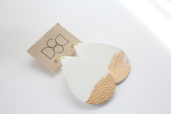 White & Gold Splash Large Teardrop - Northern Print Co.