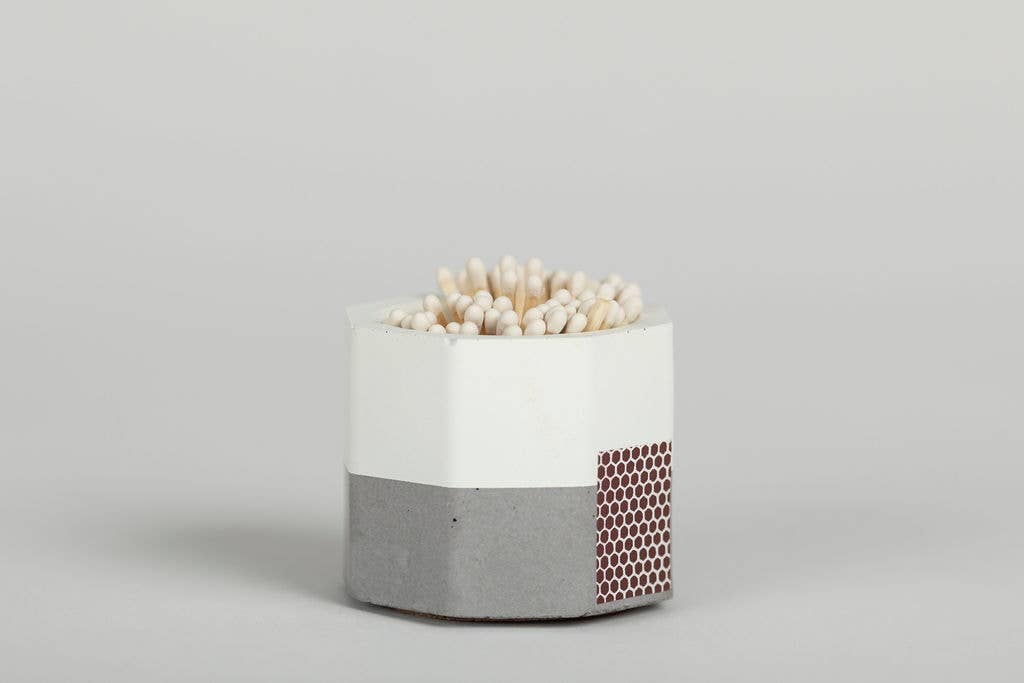 Painted White Match Holder // White Matches - Northern Print Co.